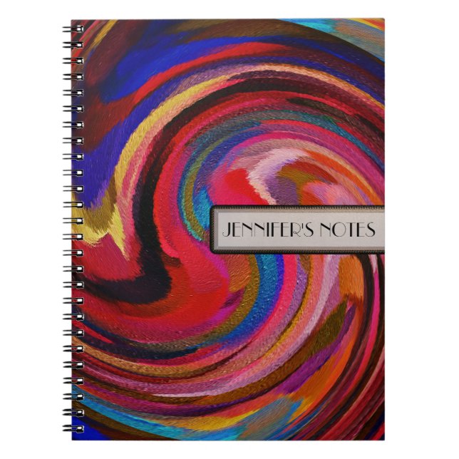Abstract Coloured Swirl Art Background #5 Notebook (Front)