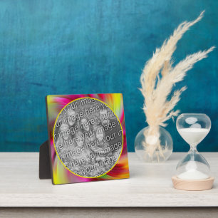 Abstract Coloured Swirls Add Your Own Photo Plaque