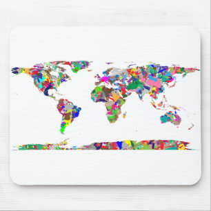 Abstract Coloured World Map 2 Mouse Mat