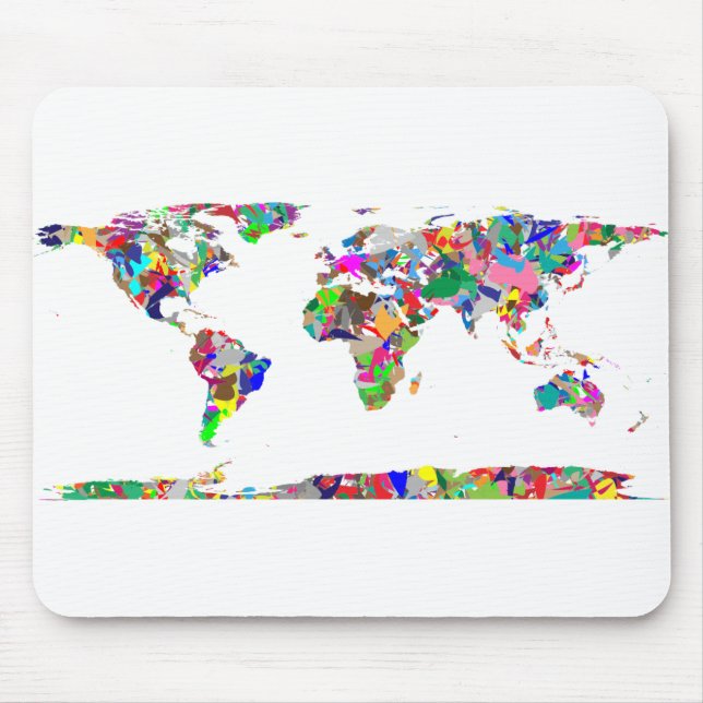 Abstract Coloured World Map 2 Mouse Mat (Front)