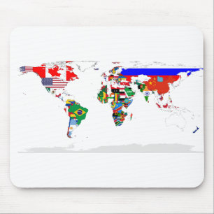 Abstract Coloured World Map Mouse Mat