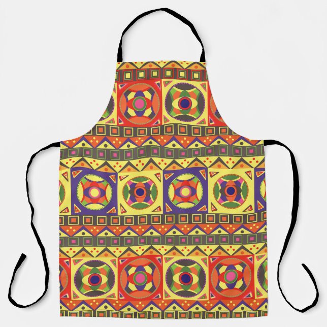 Abstract Colourful African Seamless Pattern with G Apron (Front)