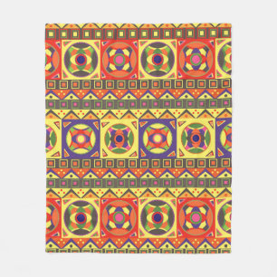 Abstract Colourful African Seamless Pattern with G Fleece Blanket