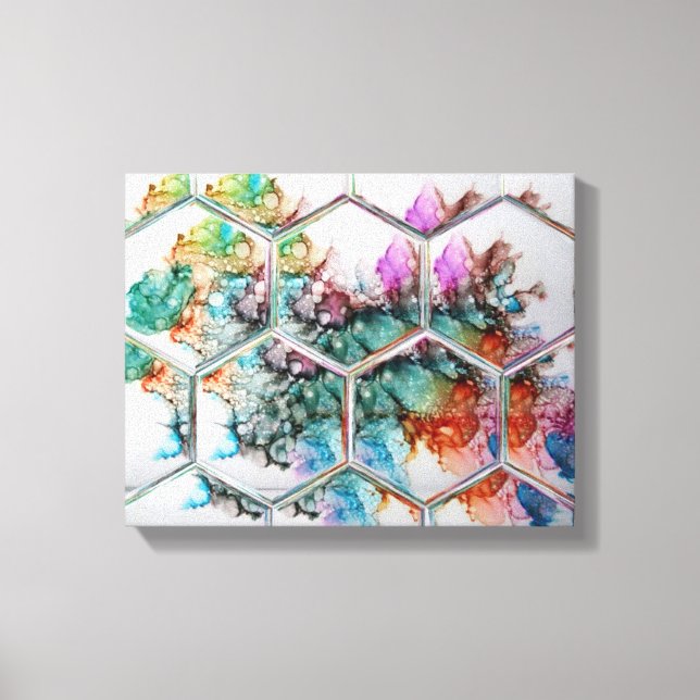 Abstract Colourful alcohol ink art Canvas Print (Front)