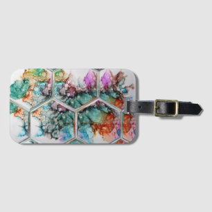 Abstract Colourful alcohol ink art Luggage Tag