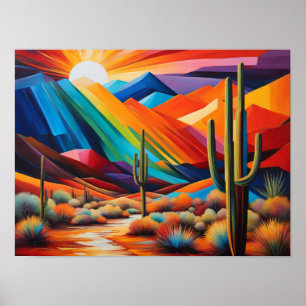 Abstract Colourful Arizona Poster