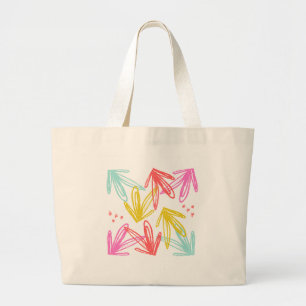 Abstract Colourful Arrow Pattern Large Tote Bag