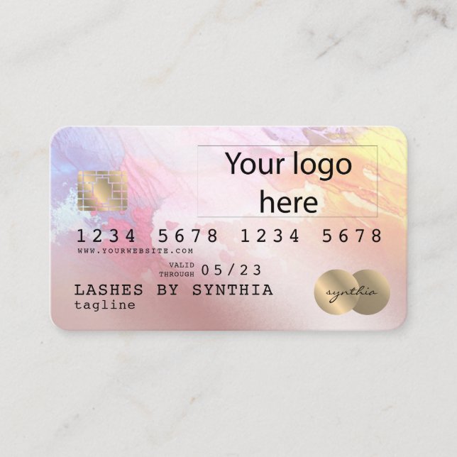 Abstract colourful  art Credit Card  add your logo (Front)