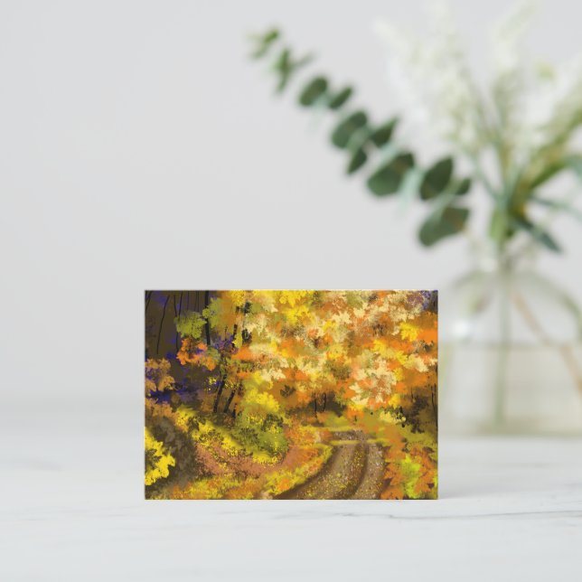 Abstract Colourful Autumn Note Card (Standing Front)
