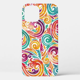 Abstract colourful background. illustrationcarniva iPhone 12 case