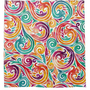 Abstract colourful background. illustrationcarniva shower curtain