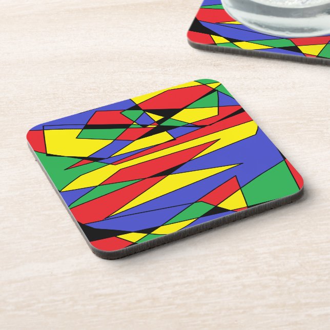 Abstract Colourful Beverage Coaster Multicolor (Left Side)