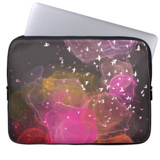 Abstract colourful birds pattern laptop sleeve