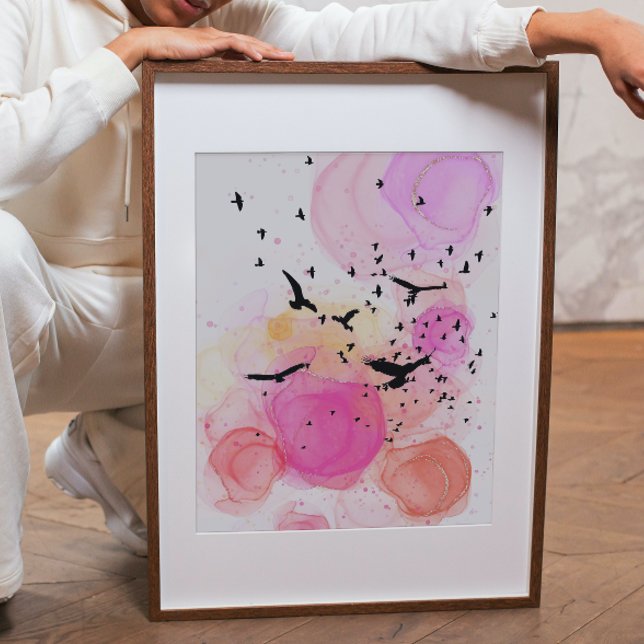 Abstract colourful birds pattern poster (Creator Uploaded)