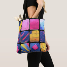 Abstract Colourful Blocks Pattern