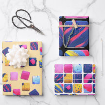 Abstract Colourful Blocks Pattern