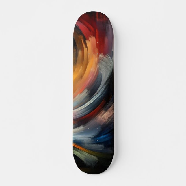 Abstract Colourful Brush Art Skateboard: Creative  Skateboard (Front)