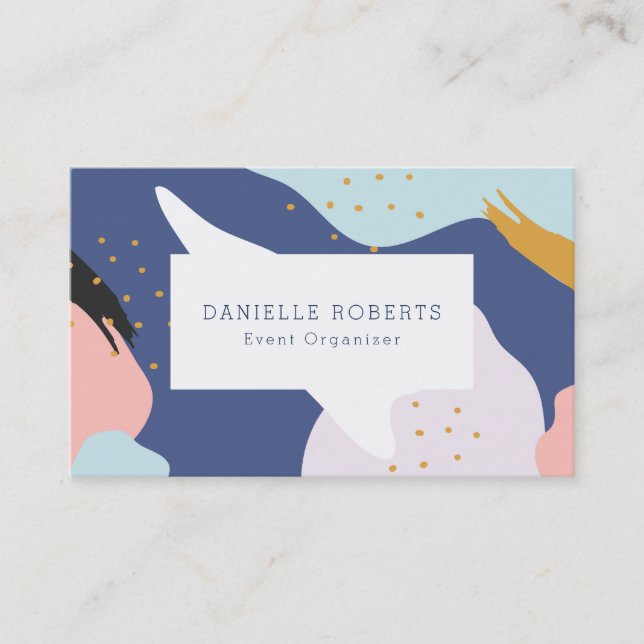 Abstract colourful brushstrokes modern composition business card (Front)