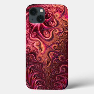 Abstract Colourful Burgundy Carmine Spiral Pattern iPhone 13 Case