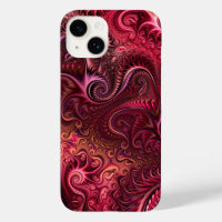 Abstract Colourful Burgundy Carmine Spiral Pattern