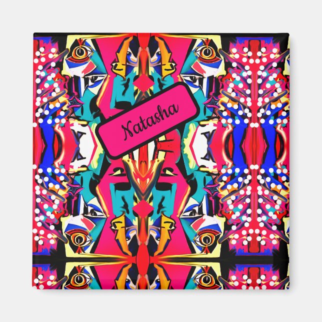 Abstract colourful burst of love   magnet (Front)