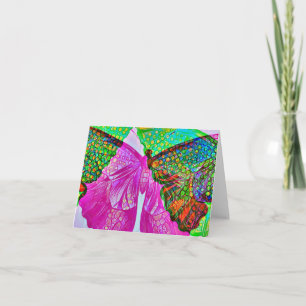 Abstract Colourful Butterfly Art Note Card