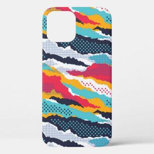 Abstract colourful camouflage wallpaper with polka iPhone 12 case