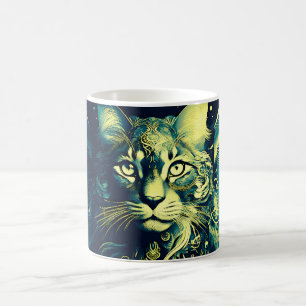 Abstract Colourful Cat Face Coffee Mug
