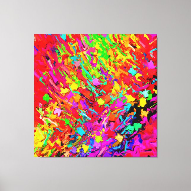 Abstract Colourful Chaos Pattern Canvas Print (Front)