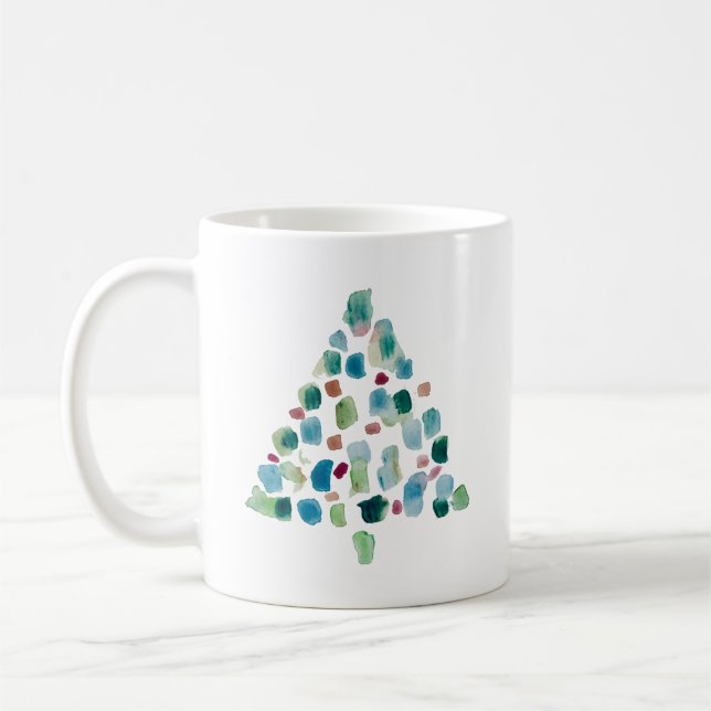 Abstract Colourful Christmas Tree  Coffee Mug (Left)