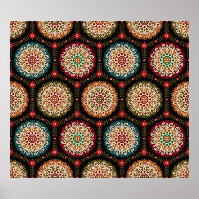 abstract colourful circle bunch pattern background poster (Front)