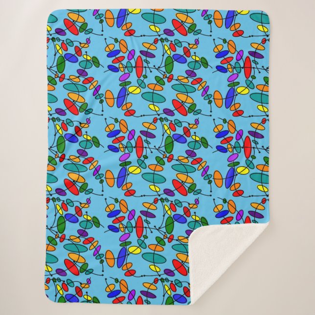 Abstract Colourful Circles Sherpa Blanket (Front)