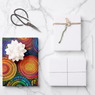 Abstract colourful circles Wrapping Paper