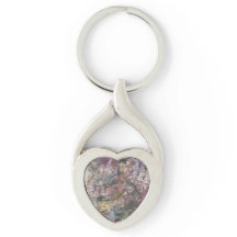 Abstract Colourful "Confetti Too" Metal Keychain