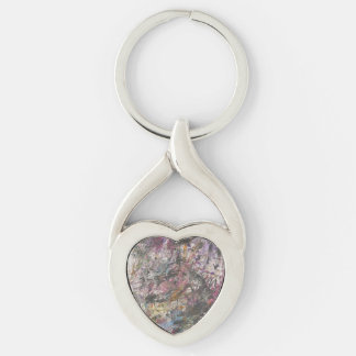 Abstract Colourful "Confetti Too" Metal Keychain