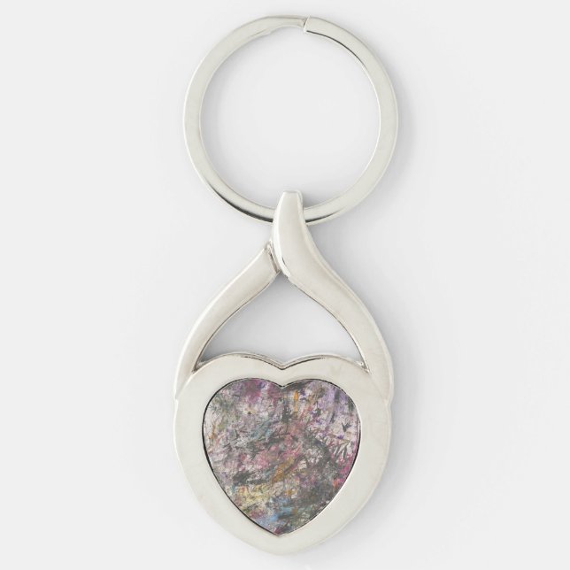 Abstract Colourful "Confetti Too" Metal Keychain (Front)