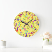Abstract Colourful Confetti Toss Over Yellow