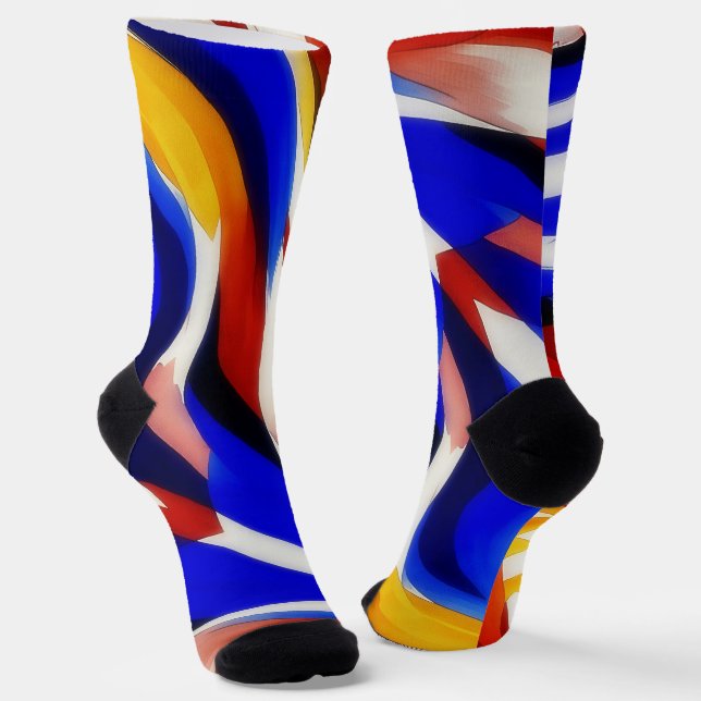 Abstract Colourful Crazy Sock Day Fun Socks (Angled)