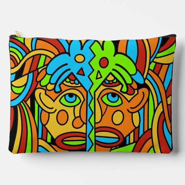 Abstract colourful Design Accessory Pouch (Front)