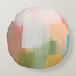 Abstract colourful design. Versatile artistic. Bru Round Cushion