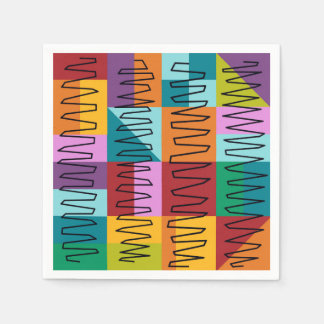 Abstract, colourful designs napkin