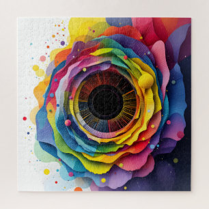 Abstract colourful diaphragm jigsaw puzzle