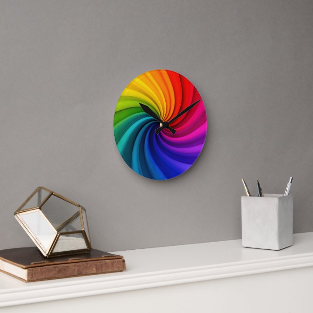 Abstract colourful diaphragm  round clock (Office)