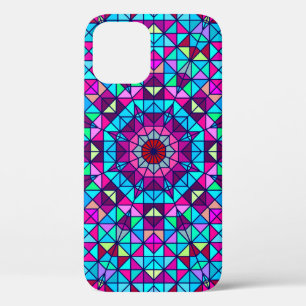 Abstract Colourful Digital Decorative Flower. Geom iPhone 12 Case