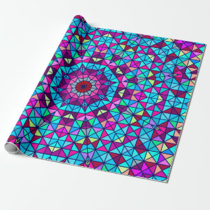 Abstract Colourful Digital Decorative Flower. Geom Wrapping Paper