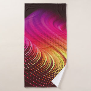 Abstract colourful digital landscape with flowing bath towel
