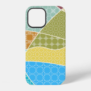 Abstract colourful doodle pattern in mosaic style iPhone 12 case