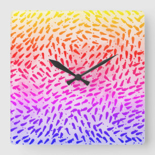 Abstract Colourful Dots Square Wall Clock