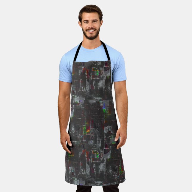 Abstract colourful drawing in dark night under jut apron (Worn)