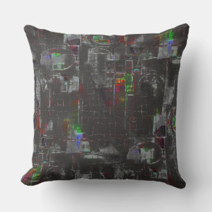 Abstract colourful drawing in dark night under jut cushion
